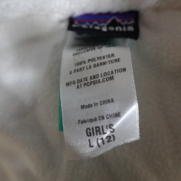 Patagonia Girls Sweater Large Off White Plush Marsupial 1/4 Zip - Picture 7 of 10